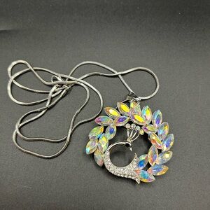 Rhinestone Peacock Necklace